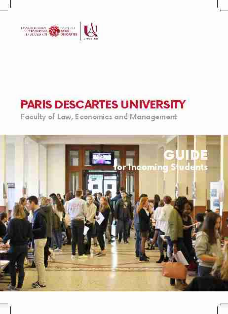 PARIS DESCARTES UNIVERSITY - Université Paris Cité