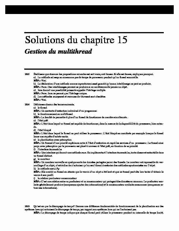 Solutions du chapitre 15