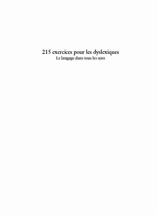 [PDF] 215 exercices pour les dyslexiques