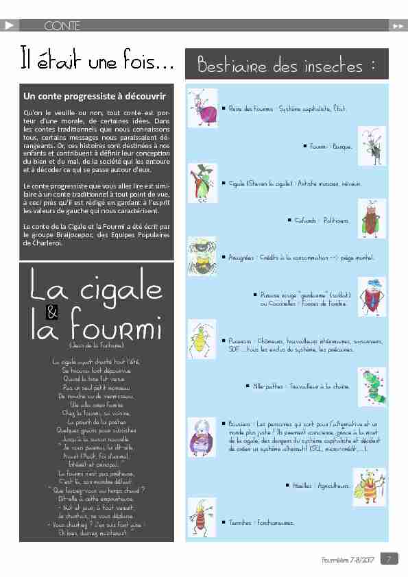 [PDF] Conte Cigale et Fourmi - Equipes Populaires