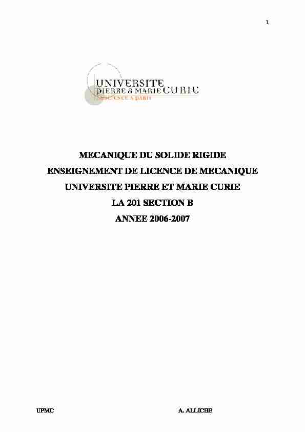 [PDF] MECANIQUE DU SOLIDE RIGIDE - UPMC