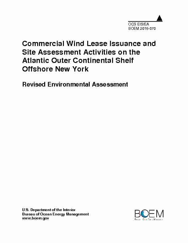 Commercial Wind Lease Issuance and Site Assessment Activities on