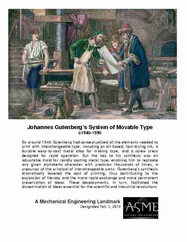 Johannes Gutenberg’s System of Movable Type