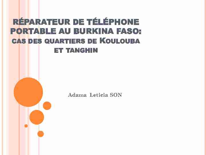Réparateur de téléphone portable au Burkina Faso