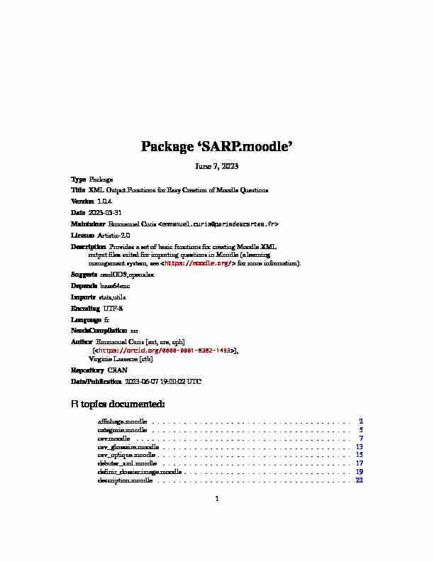 Package SARP.moodle