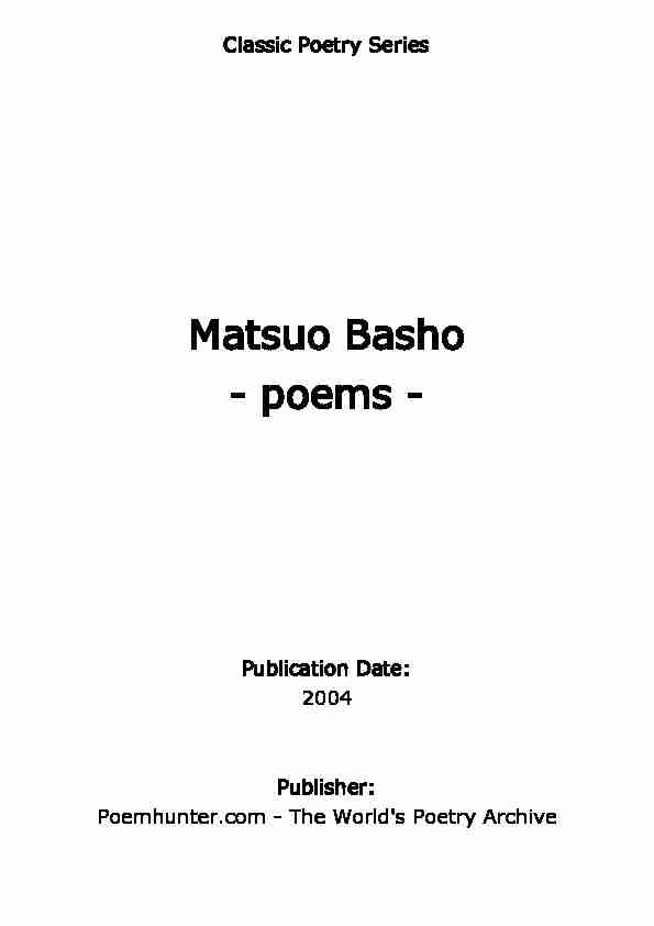 Matsuo Basho - poems - Poem Hunter