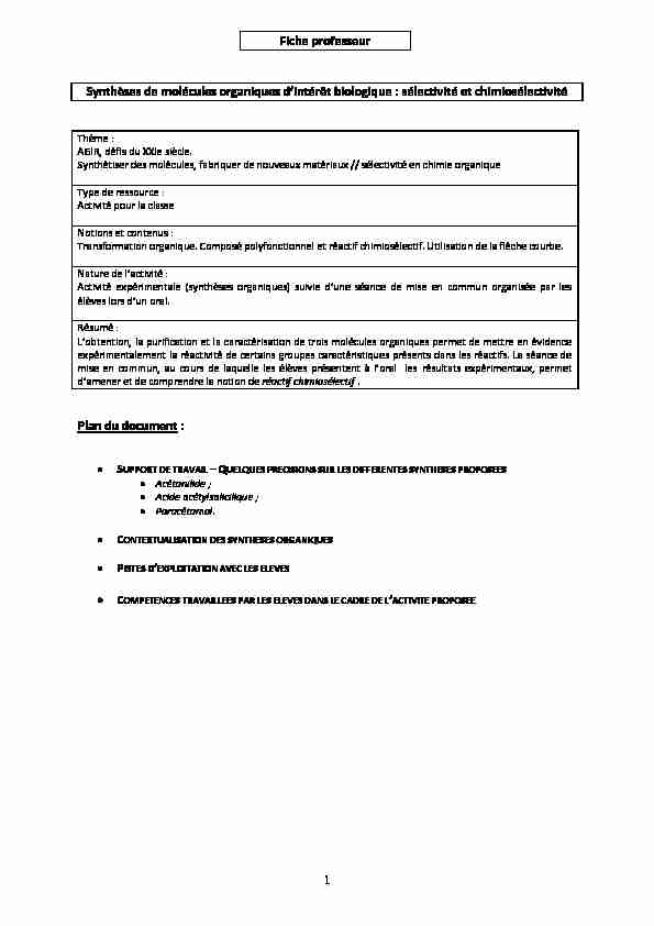 Searches related to synthèse de l acétanilide corrigé PDF
