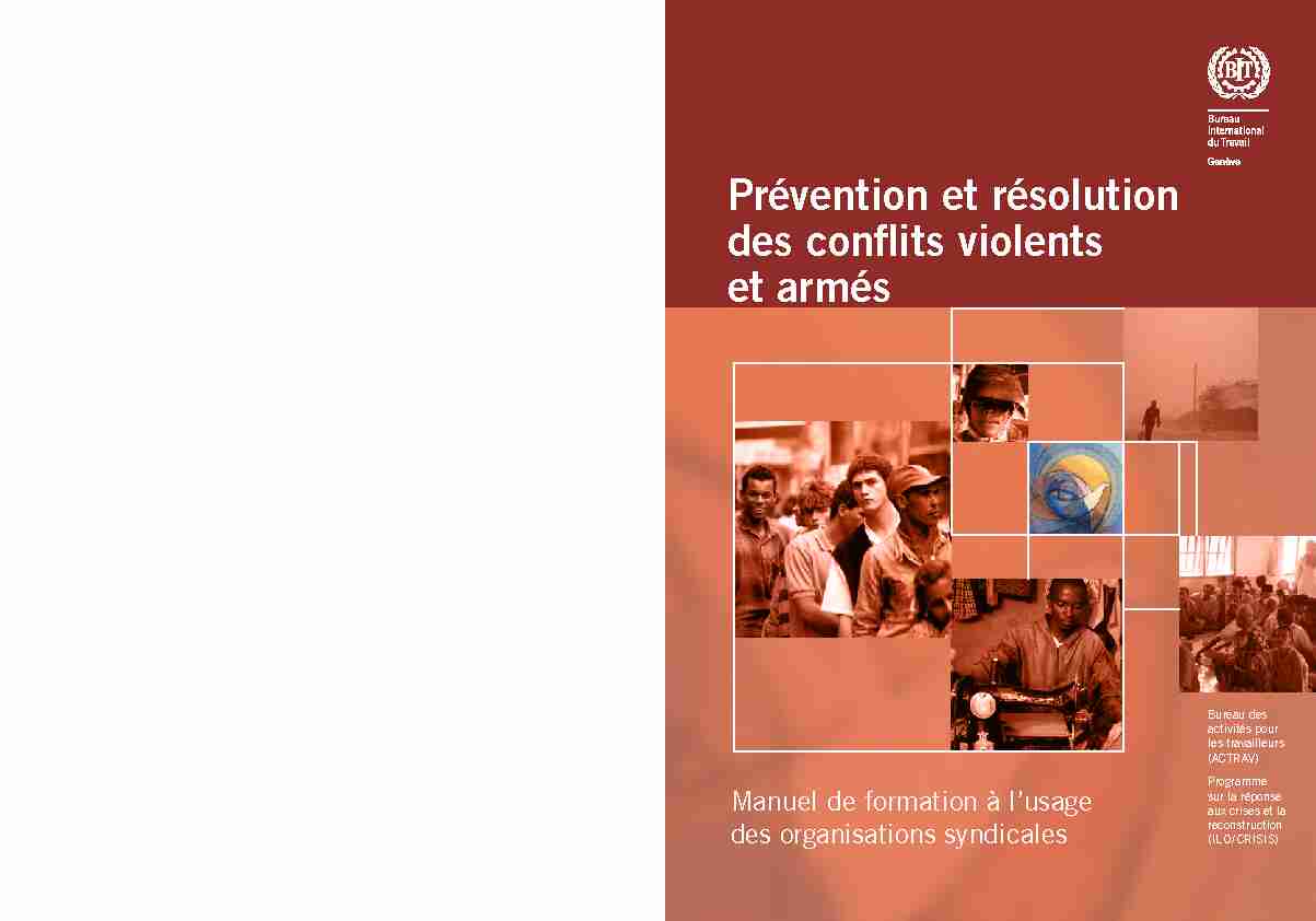 [PDF] Prévention et résolution des conflits violents et armés - ILO