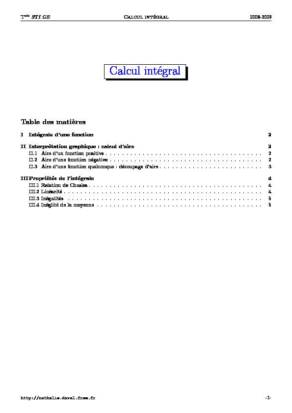 [PDF] Calcul intégral - Nathalie Daval
