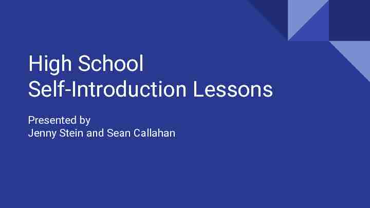 [PDF] High School Self-Introduction Lessons - Niigata AJET