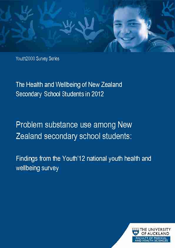 Problem substance use among New Zealand secondary school