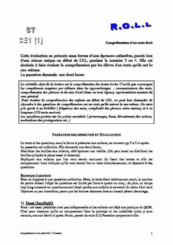 [PDF] Compréhension dun texte CE1 1° trim