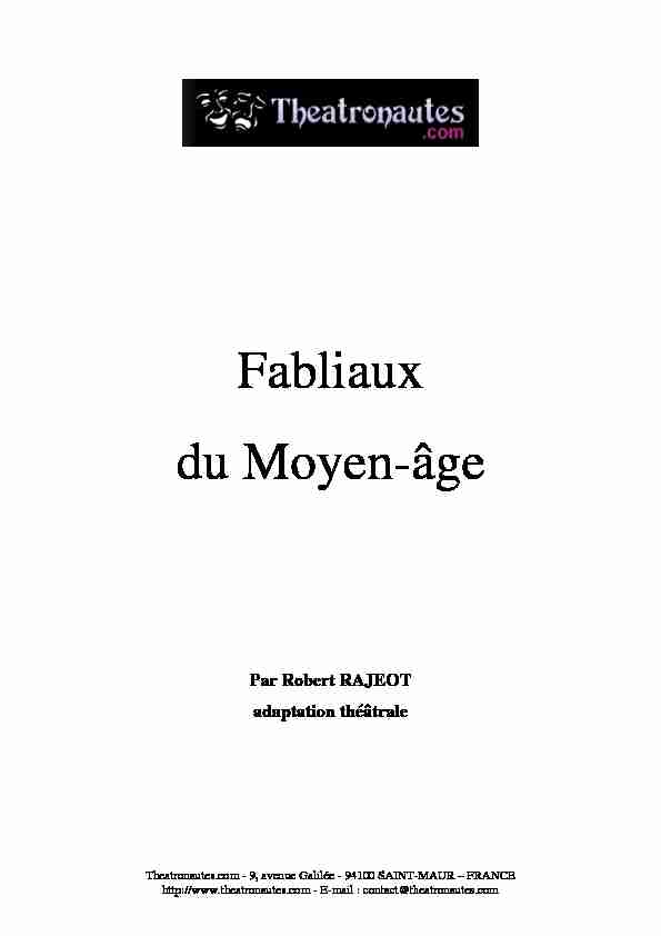 [PDF] Fabliaux du Moyen-âge - Theatronautes