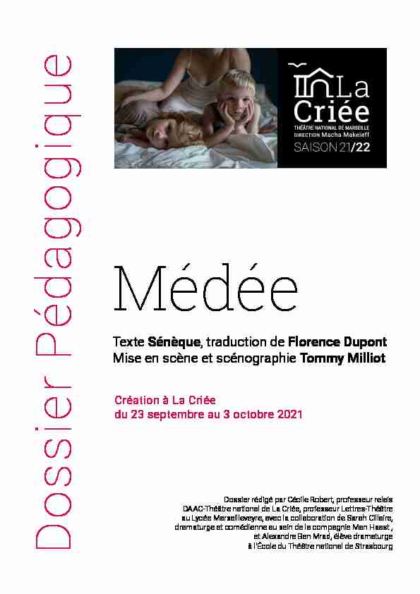 Dossier pédagogique Médée - ac-aix-marseillefr