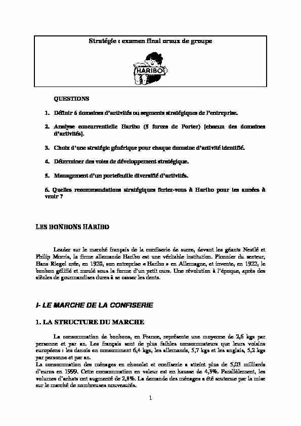 [PDF] Stratégie : examen final oraux de groupe LES BONBONS HARIBO I