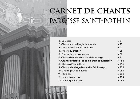 [PDF] CARNET DE CHANTS  Paroisse Saint-Pothin