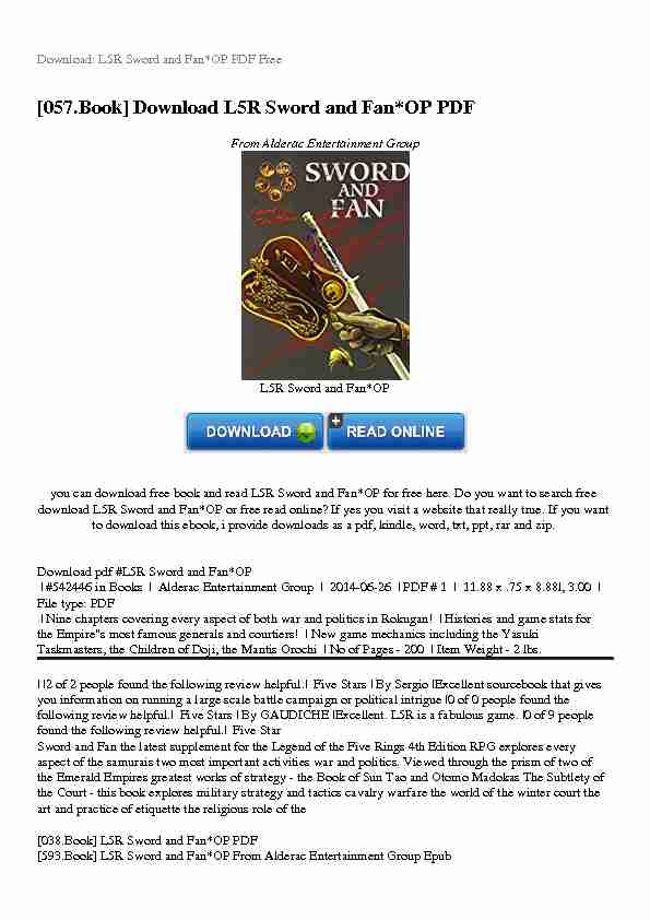 [PDF] Download L5R Sword and Fan*OP PDF