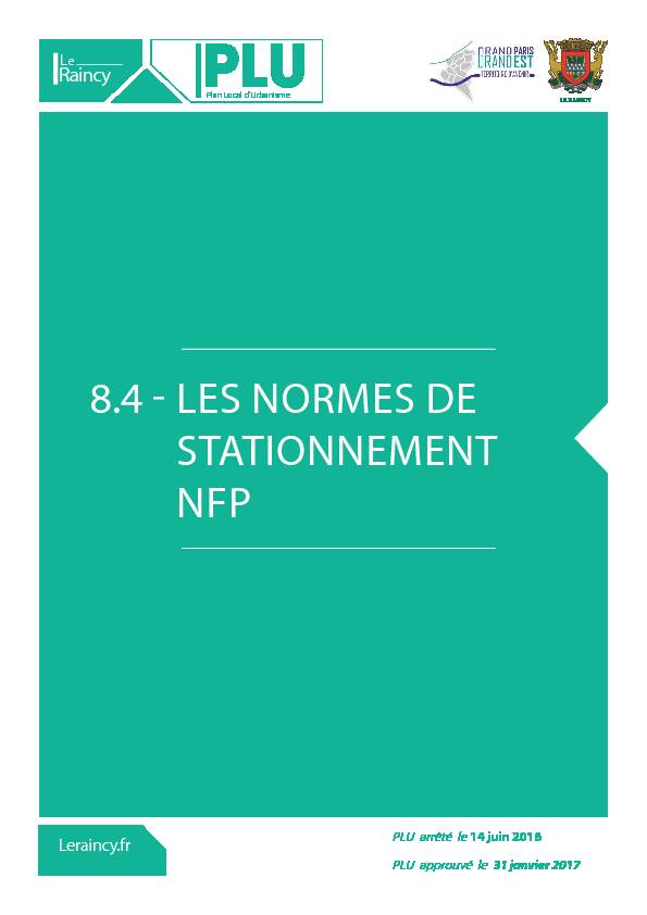 8.4 - LES NORMES DE STATIONNEMENT NFP