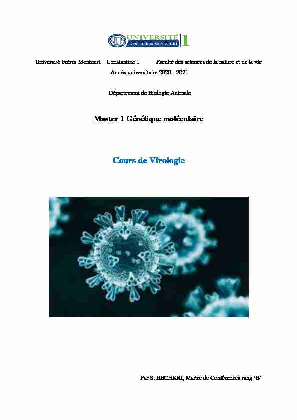 [PDF] Cours de Virologie