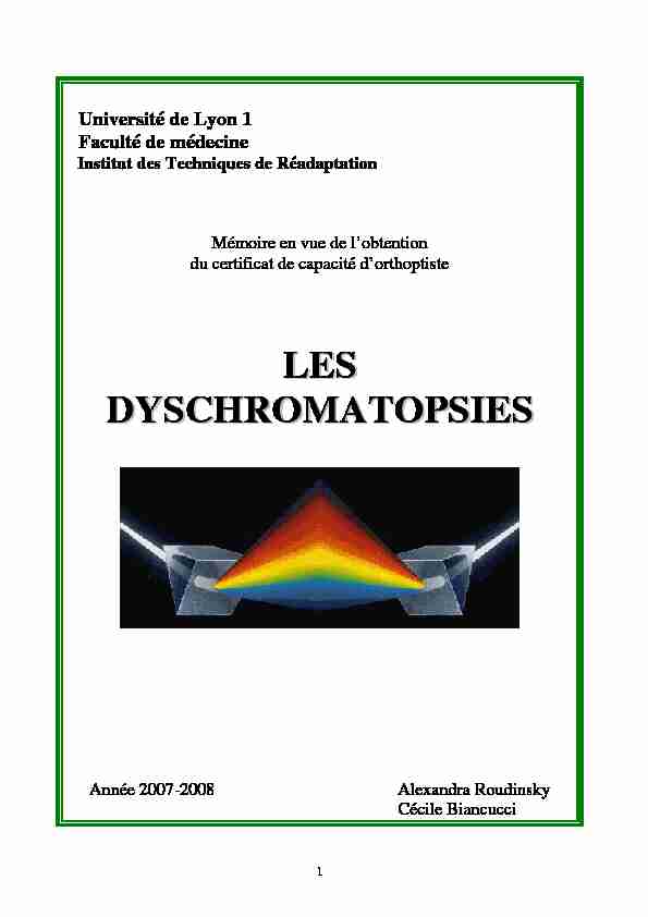 [PDF] LES DYSCHROMATOPSIES - OrthoptieNet