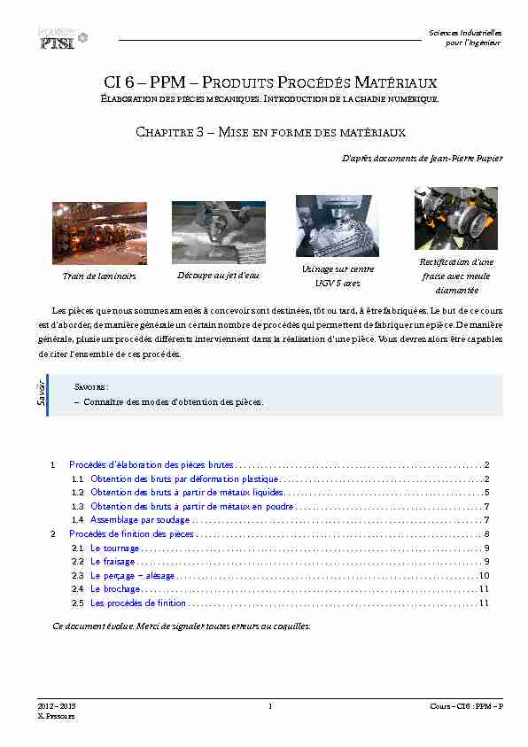 [PDF] ci 6 – ppm – produits procédés matériaux - Les SII en PTSI PT
