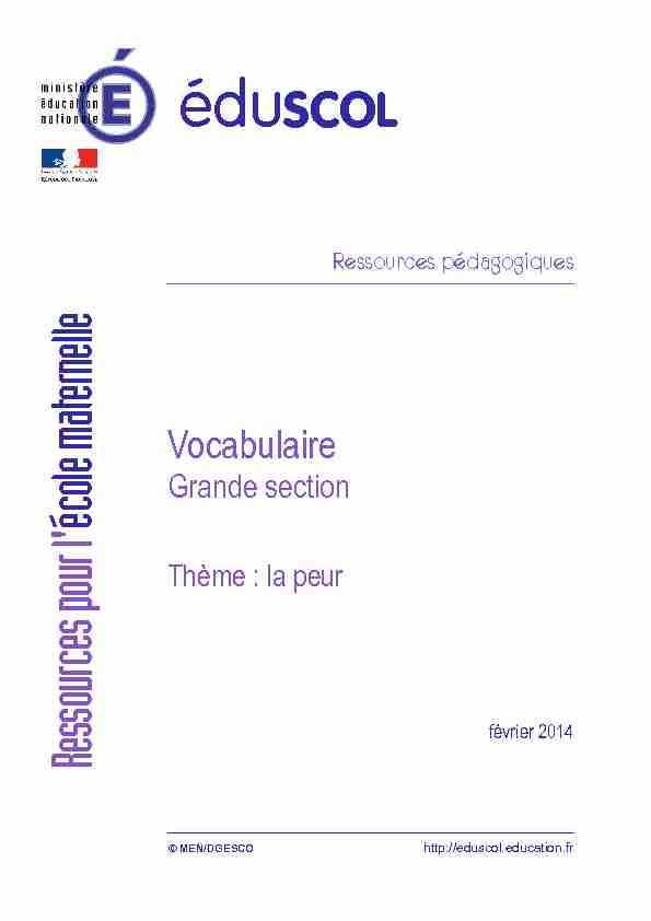 [PDF] La peur - mediaeduscoleducationfr