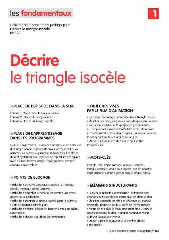 [PDF] Décrire le triangle isocèle