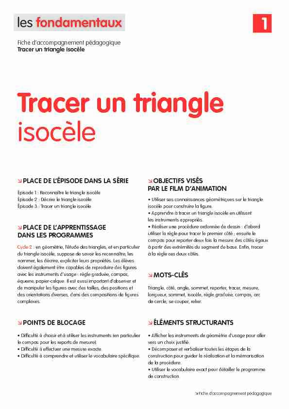 [PDF] Tracer un triangle isocèle - Lumni  Enseignement
