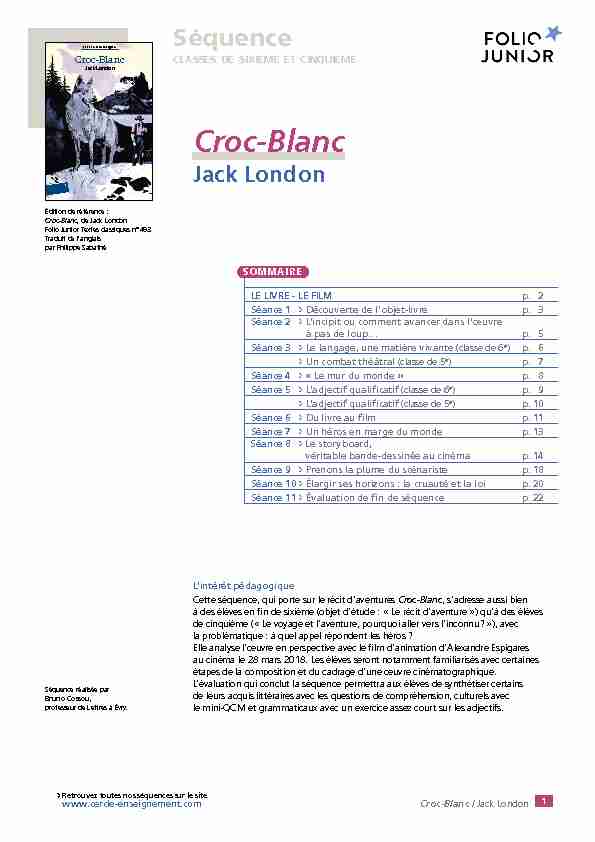 [PDF] Croc-Blanc - Cercle Gallimard de lenseignement