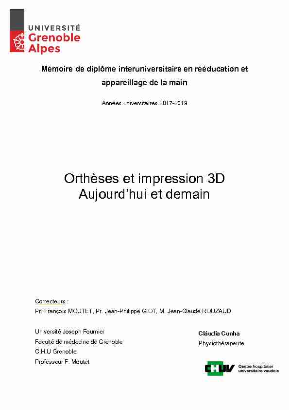 [PDF] Orthèses et impression 3D Aujourdhui et demain - GEMMSOR