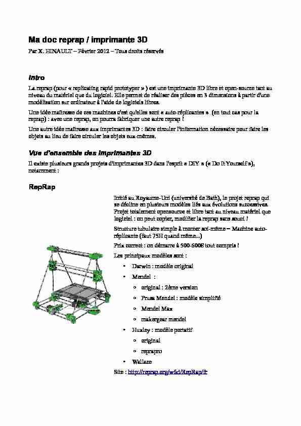 [PDF] Ma doc reprap / imprimante 3D - Audentia