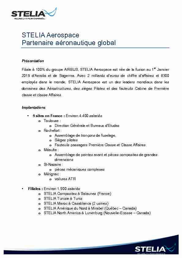 STELIA Aerospace Partenaire aéronautique global