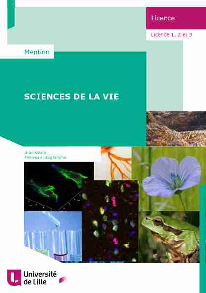 [PDF] SCIENCES DE LA VIE - Faculté des sciences et technologies