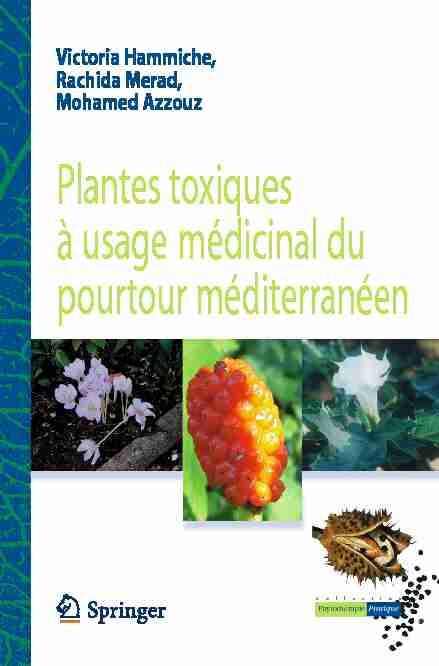 [PDF] Plantes toxiques à usage médicinal du pourtour  - Lavoisier