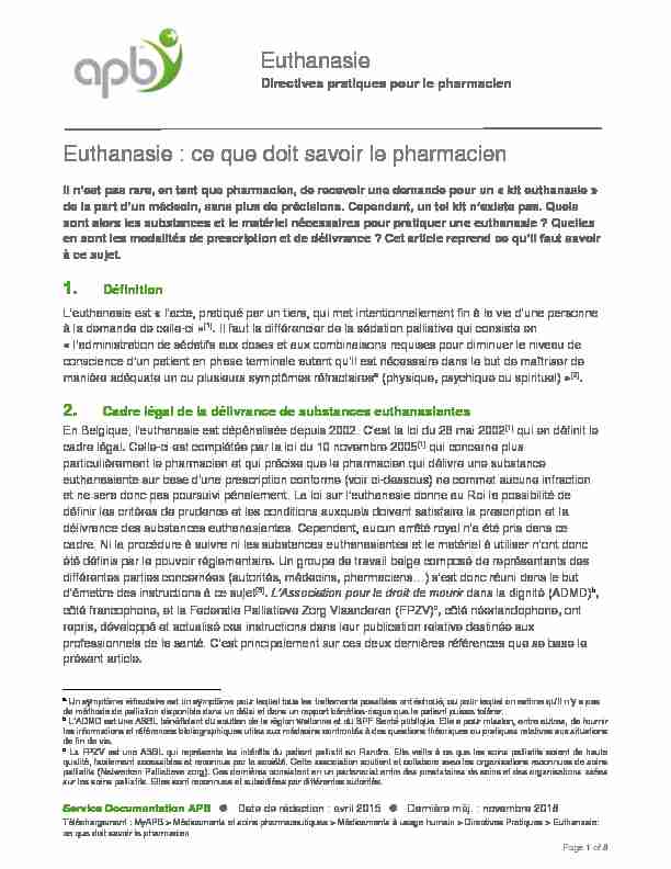 [PDF] Euthanasie Euthanasie - APPL