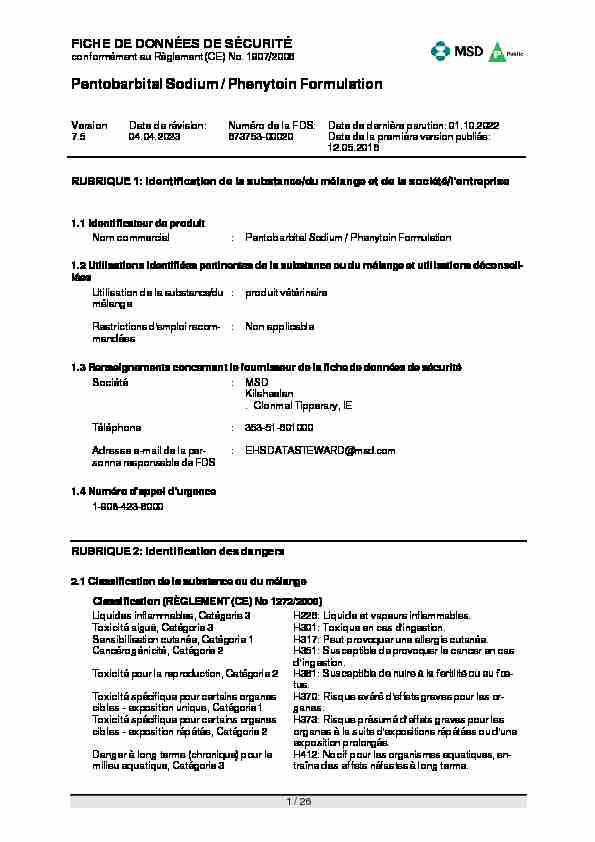 [PDF] Pentobarbital Sodium / Phenytoin Formulation - Merck