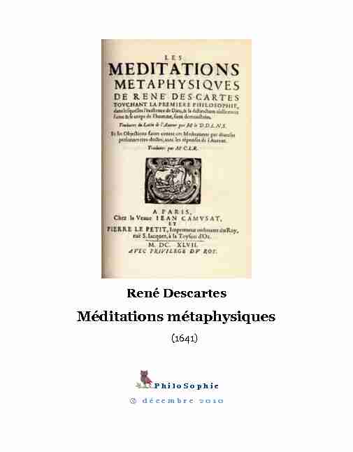 [PDF] Méditations métaphysiques