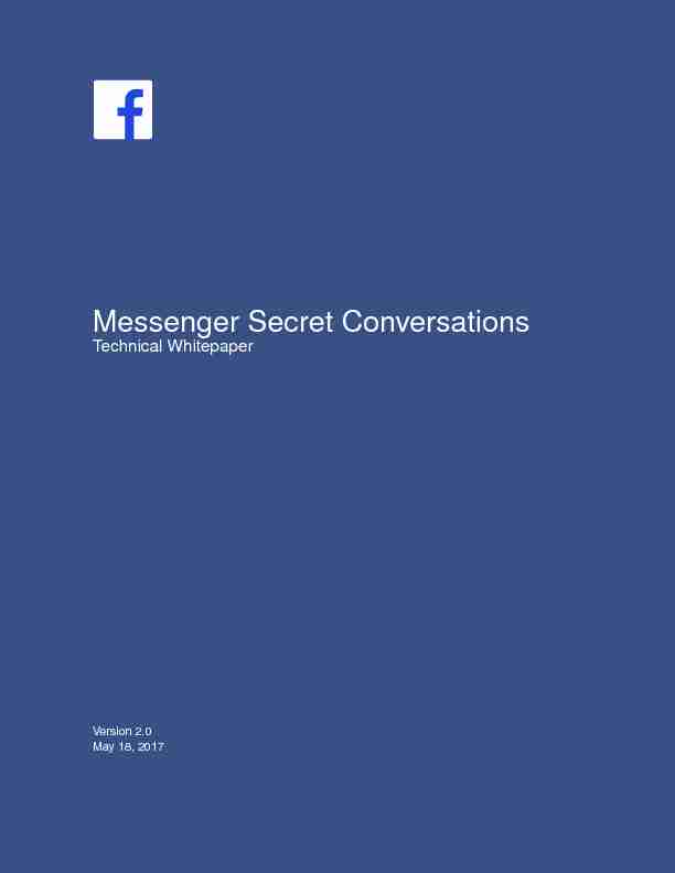Messenger Secret Conversations Technical Whitepaper