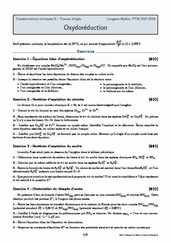[PDF] Oxydoréduction Oxydoréduction - Étienne Thibierge