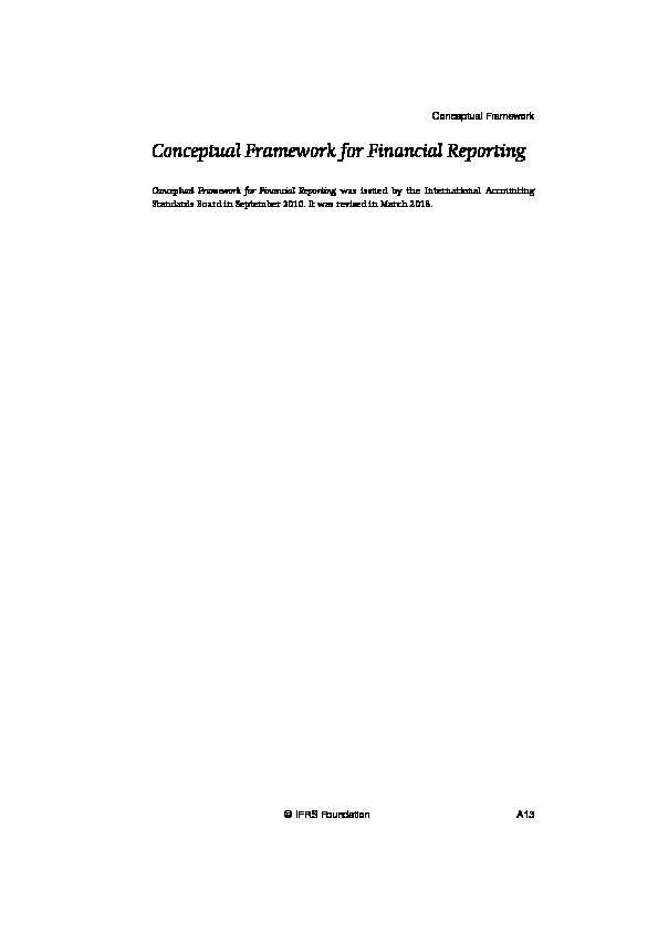 Conceptual Framework for Financial Reporting - IFRS