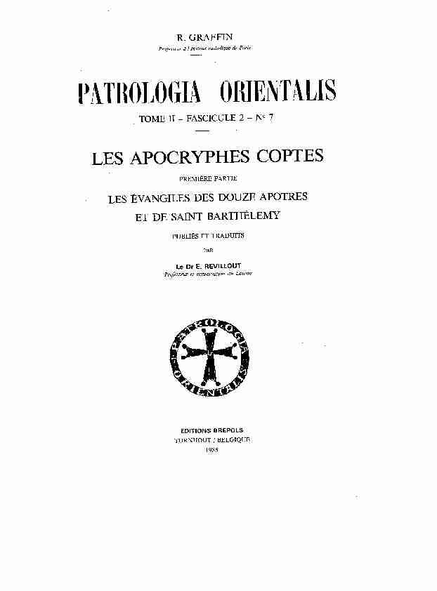 [Bible. N.T.. Apocryphes (copte-français). 1985]Les apocryphes