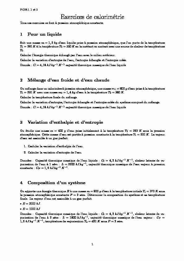 [PDF] Calorimetrie - E-monsite