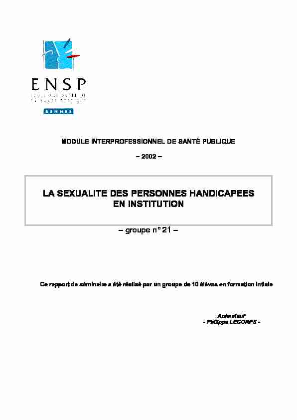 [PDF] LA SEXUALITE DES PERSONNES HANDICAPEES EN INSTITUTION