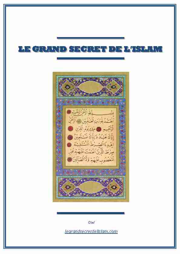 LE GRAND SECRET DE L ISLAM - Eklablog