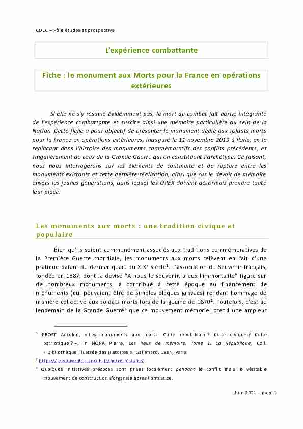 [PDF] le monument aux Morts pour la France en opérations extérieures