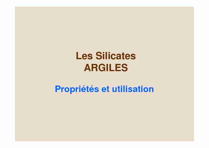 [PDF] Les Silicates ARGILES - Fun Mooc