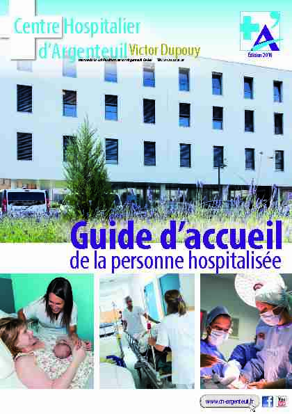 [PDF] Guide daccueil du patient - CH Argenteuil