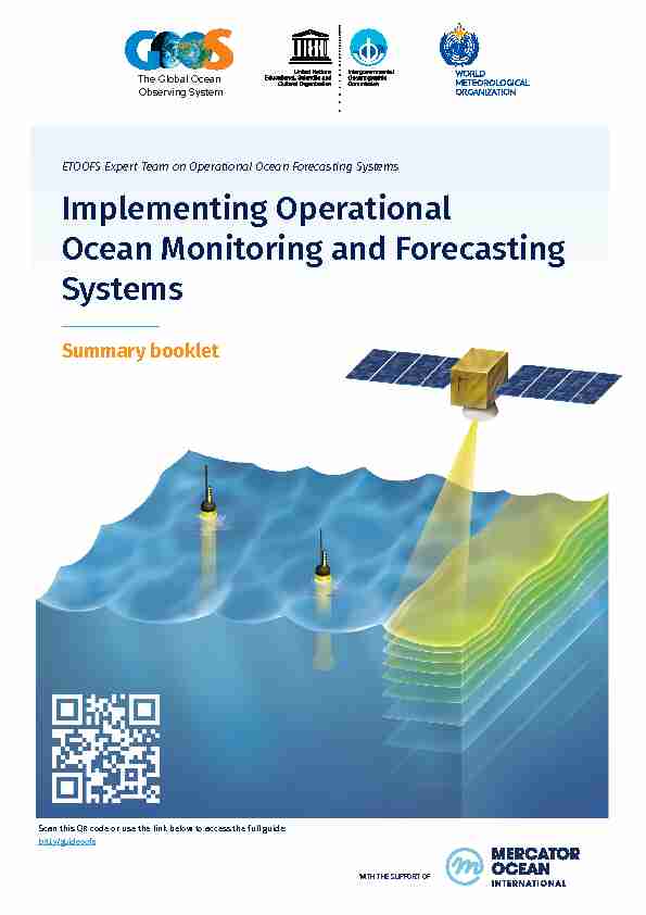 Implementing Operational Ocean Monitoring and Forecasting Systems