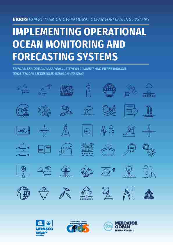 IMPLEMENTING OPERATIONAL OCEAN MONITORING AND