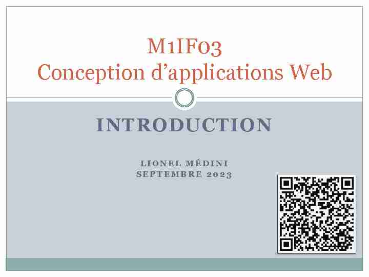 [PDF] M1IF03 Conception dApplications Web - CNRS